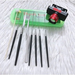 (Combo) Hộp lấy ráy tai chuyên nghiệp + đèn pin soi tai siêu sáng