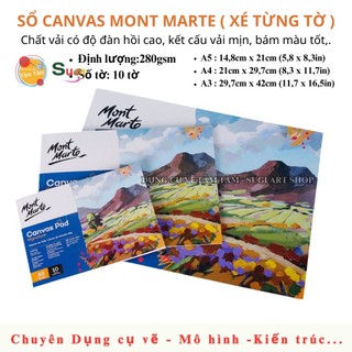 [ Tâm Tâm ] Sổ Canvas Mont Marte , Canvas Pad Mont Marte xé từng tờ, vẽ tranh Acrylic, Sơn dầu