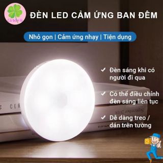 Đèn Cảm Ứng Chuyển Động, Đèn LED Dán Tường Cảm Biến Chuyển Động Thông Minh Gắn Tủ Quần Áo, Hành Lang, Kèm Sạc USB