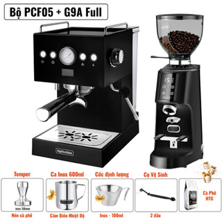 Máy Pha Cà Phê PCF05 Chuyên Nghiệp Họng Pha Kim Loại 58mm Thương Mại, Tùy Chỉnh Cafe DIY Tự Động