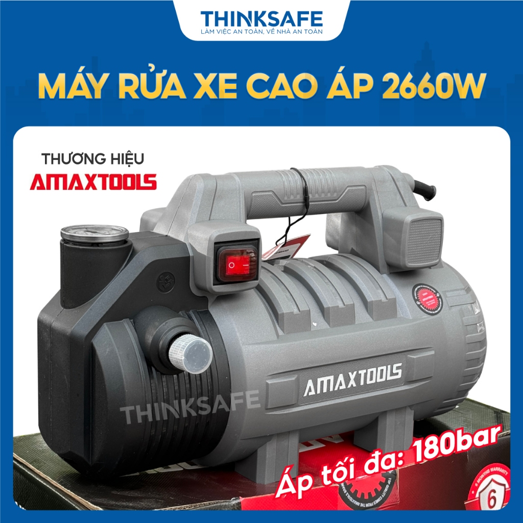 Máy rửa xe gia đình Amaxtools ARX-2660 công suất 2660W, áp suất 160bar, lưu lượng 9l/p, Máy xịt rửa 