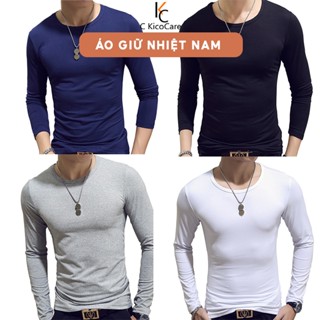 Áo Giữ Nhiệt Nam Ckicocare Tay Dài Cổ Tròn, Chất Cotton 4 Chiều , Áo Dài Tay Nhiều Màu Dáng Ôm AOGNA01