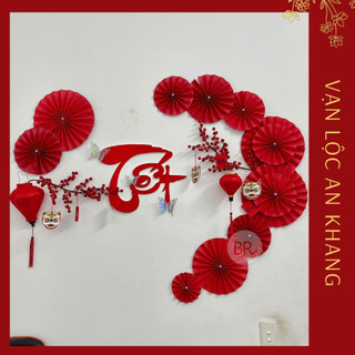  Set decor Tết Vạn Lộc An Khang 2026 TẶNG KÈM KEO DÁN – Set quạt trang trí nhà cửa lớp học phụ kiện Tết Bính Ngọ 02673 