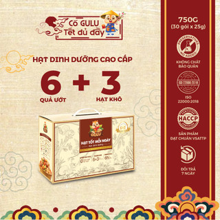   Hộp 750g  Hạt Dinh Dưỡng Cao Cấp Với 6 Loại Hạt Khô + 3 Loại Quả Ướt GULU FOODS 