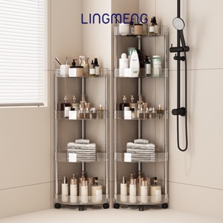 Kệ Góc Nhà Tắm 3 Tầng 4 Tầng Có Bánh Xe, Kệ Nhựa Trong Suốt, Giá Để Đồ Chịu Lực Có Bánh Xe Di Chuyển