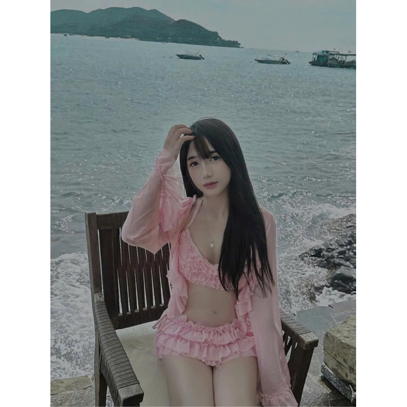 BiKiNi đồ bơi đi biển 4 món BÈO TầNG đính hoa ,chất lưới tiểu thư mềm mịn sang chảnh (THE SI) | BigBuy360 - bigbuy360.vn