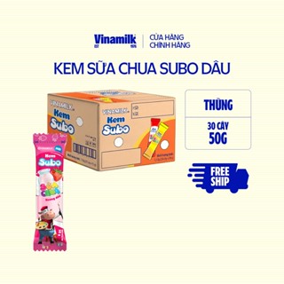 [CHỈ GIAO HCM+HN] Thùng 30 Cây Kem sữa chua hương dâu Subo Vinamilk 50g (30C/T)