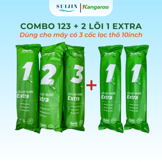 [TẶNG GÔNG] Combo 5 Lõi Lọc Kangaroo Extra MẪU MỚI Gồm Bộ Thô 123 + 2 lõi 1 Thay Thế Cho Máy Lọc Nước RO