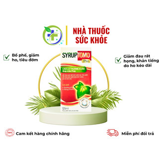 Syrup Tomo pro - Bổ phế, giảm ho, tiêu đờm, đau rát họng do ho kéo dài (Chai 125ml)