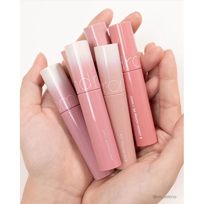 (Mẫu thử ch iết 0,5ml)Son Tint Lì, Căng Bóng Romand The Juicy Lasting Tint  37 38 39