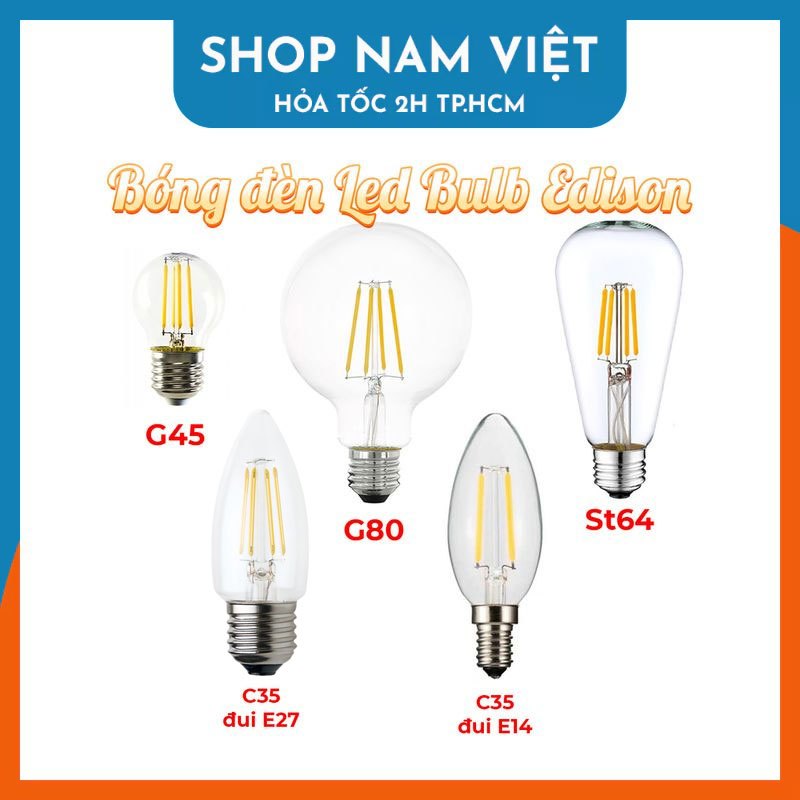 Bóng Đèn Led Búlb Edison Đui E27 Các Loại (Không kèm chuôi)