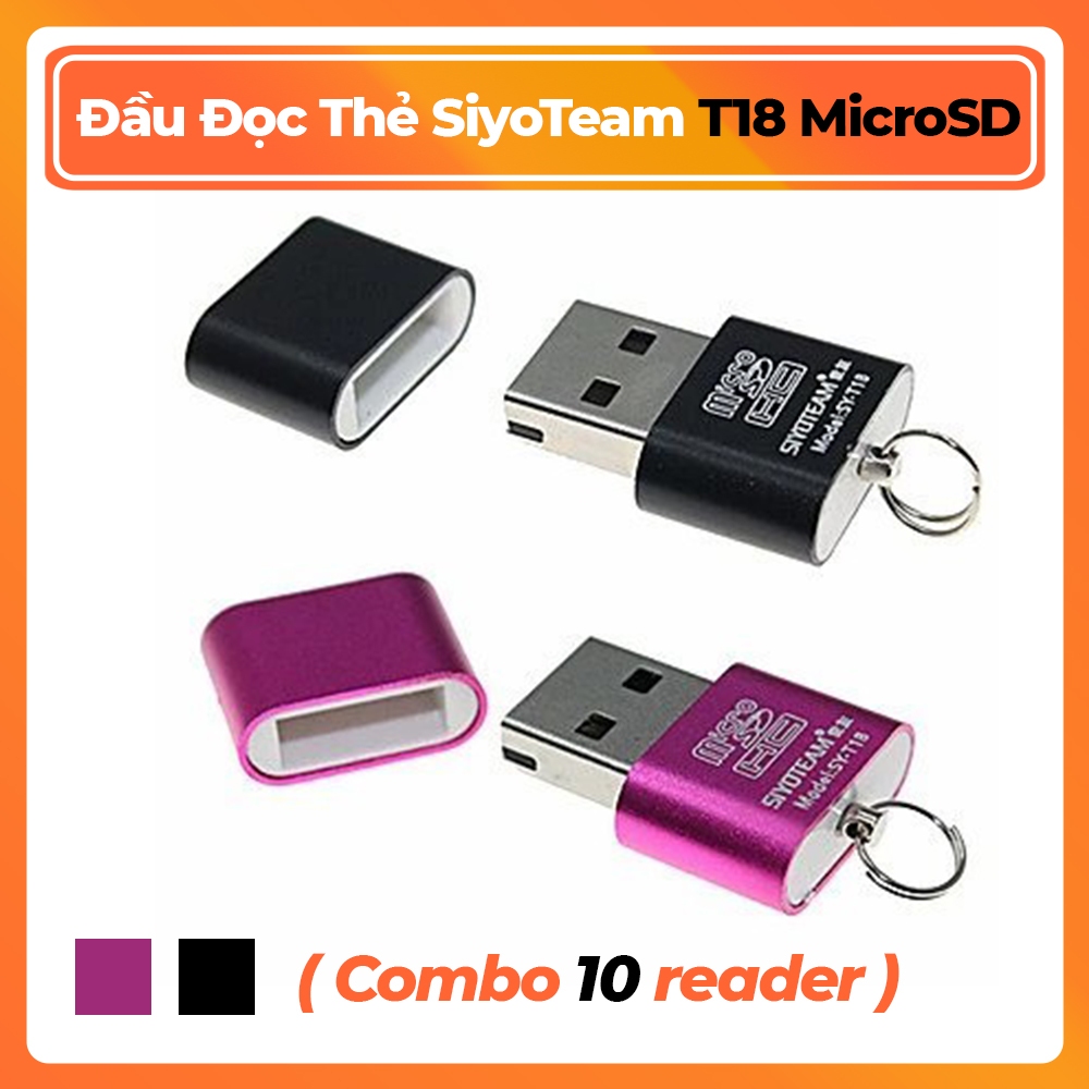 Combo 10 Đầu Đọc Thẻ Nhớ MicroSD, TF SiyoTeam T18 – Tốc Độ 480Mbps – Nhỏ Gọn – Tương Thích Đa Dạng