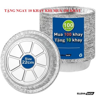 Combo 100 khay tặng thêm 10 khay size 22cm (nồi 5L - 12L) lót nồi chiên không dầu, lò nướng, đĩa nhôm đựng thức ăn
