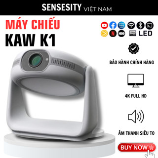 Máy chiếu mini tích hợp pin KAW BETTERY K1  Độ sáng cao, độ phân giải FHD, Xoay 260 độ