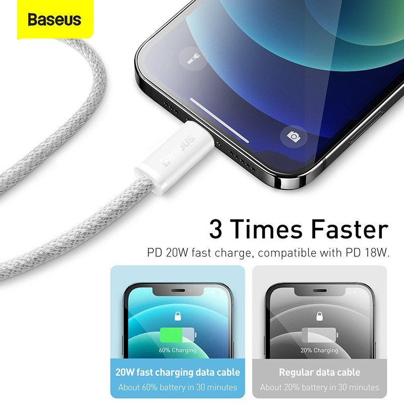 Cáp Sạc Nhanh Baseus PD 20W USB-C Hỗ Trợ Truyền Dữ Liệu Tốc Độ Cao 480Mbps | BigBuy360 - bigbuy360.vn