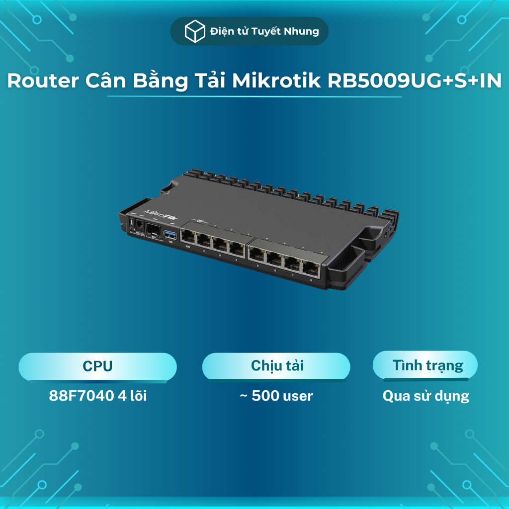 Router Cân Bằng Tải Mikrotik RB5009UG+S+IN, Thiết Bị Cân Bằng Tải Qua Sử Dụng, BH 1-1 1 Tháng
