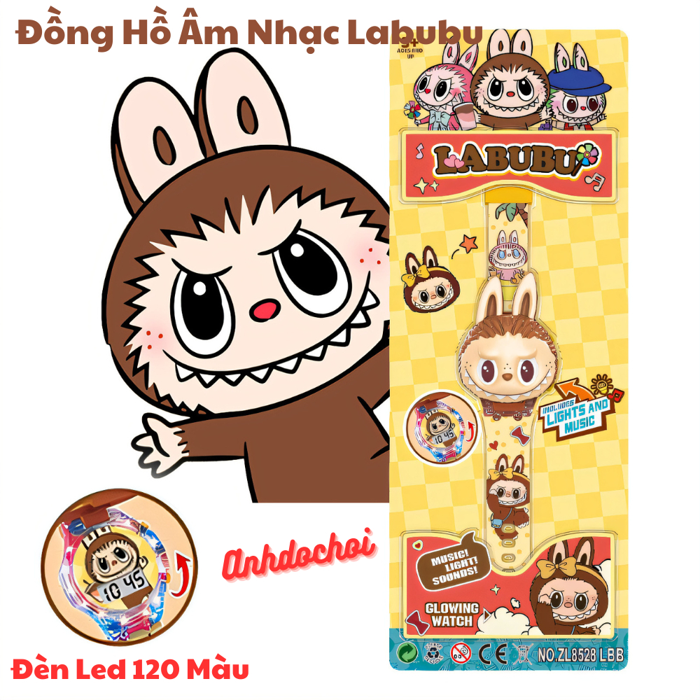 Đồng Hồ Hoạt Hình Cho Bé Trai Bé Gái Có Đèn Xem Giờ Labubu Dạ Quang Đồng Hồ Âm Nhạc Giai Điệu