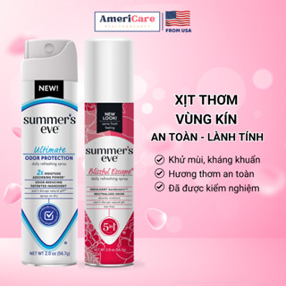 Xịt thơm vùng kín, xịt phụ khoa Summer's Eve kháng khuẩn, hút ẩm, khử mùi, tạo hương thơm Summer Eve 56.7g - AmeriCare
