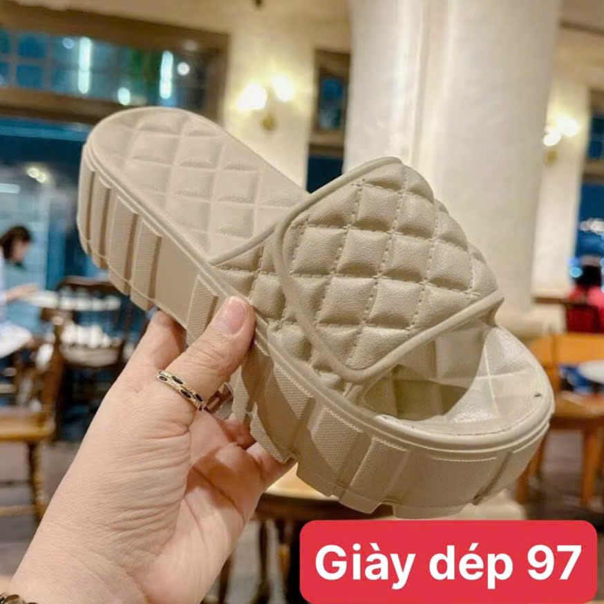 Dép bánh mì nữ đế xuồng quai ngang nâng đế 6cm kiểu dáng dép đúc girl phố eva siêu nhẹ đi mưa chống nước-giày dép 97