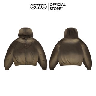 Áo Hoodie Zip Đính Đá Unisex Local Brand SWE RIDGE ZIP HOODIE - Nâu