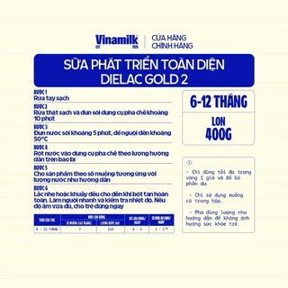 (HSD T11-2027) (Có Tích Điểm) Sữa Bột VINAMILK Dielac Gold 2 Lon 400g.
