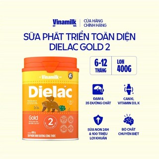 (HSD T11-2027) (Có Tích Điểm) Sữa Bột VINAMILK Dielac Gold 2 Lon 400g.