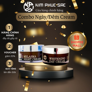  Combo 2 kem dưỡng ẩm mềm mịn da KIM PHỤC SẮC ngày và đêm phục hồi dưỡng trắng da dung tích 50ml 