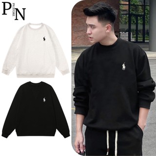 Áo Sweeter Cổ Tròn Nam Nữ Form Suông Vải Nỉ Cotton 2 Da 3 Màu Đen Xám Xanh Than PN STORE ATDT02