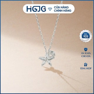 Dây Chuyền Bạc 925 HGJG Cao Cấp Hình Bông Hoa Đính Đá, Tinh Tế Thanh Lịch, Đi Chơi Đi Tiệc Phù Hợp