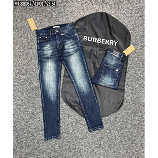 Quần jean nam dáng côn có hoạ tiết đơn giản màu xanh khoá khuy đóng thời trang phong cách BTSHOP