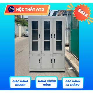 [GIAO TOÀN QUỐC] Tủ hồ sơ tài liệu sắt tĩnh điện văn phòng 2 - 3 cánh kính cao cấp cho công ty, xí nghiệp
