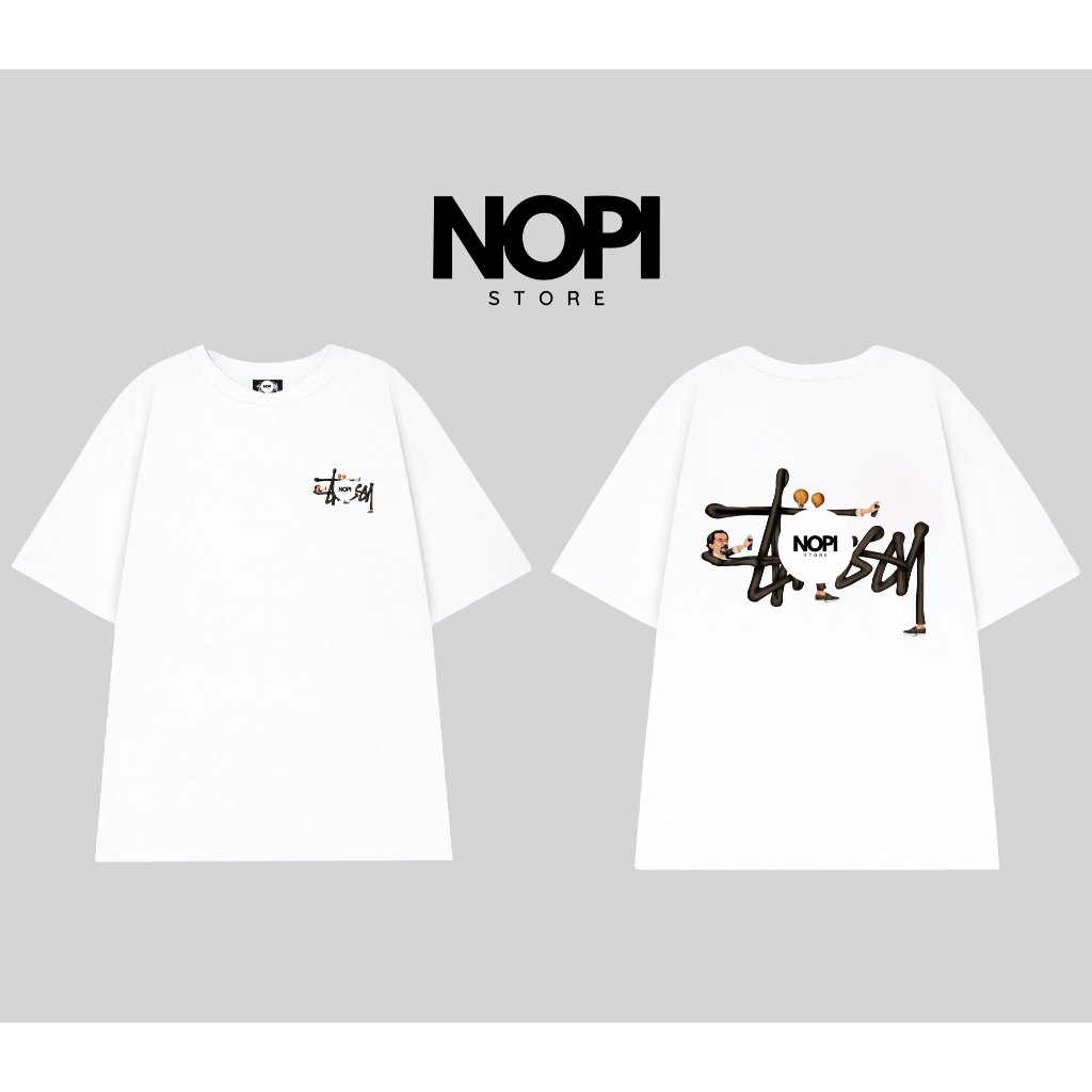 ÁO THUN STU NGƯỜI FORM RỘNG NAM NỮ UNISEX VẢI COTTON HAI CHIỀU CAO CẤP DÀY DẶN - NOPI STORE