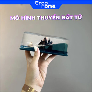 Mô Hình Thuyền Bất Tử, Thuyền Buồm Phong Thủy, Thuyền Hải Tặc Trang Trí Để Bàn Học, Làm Việc, Tiểu Cảnh - ERGOHOME