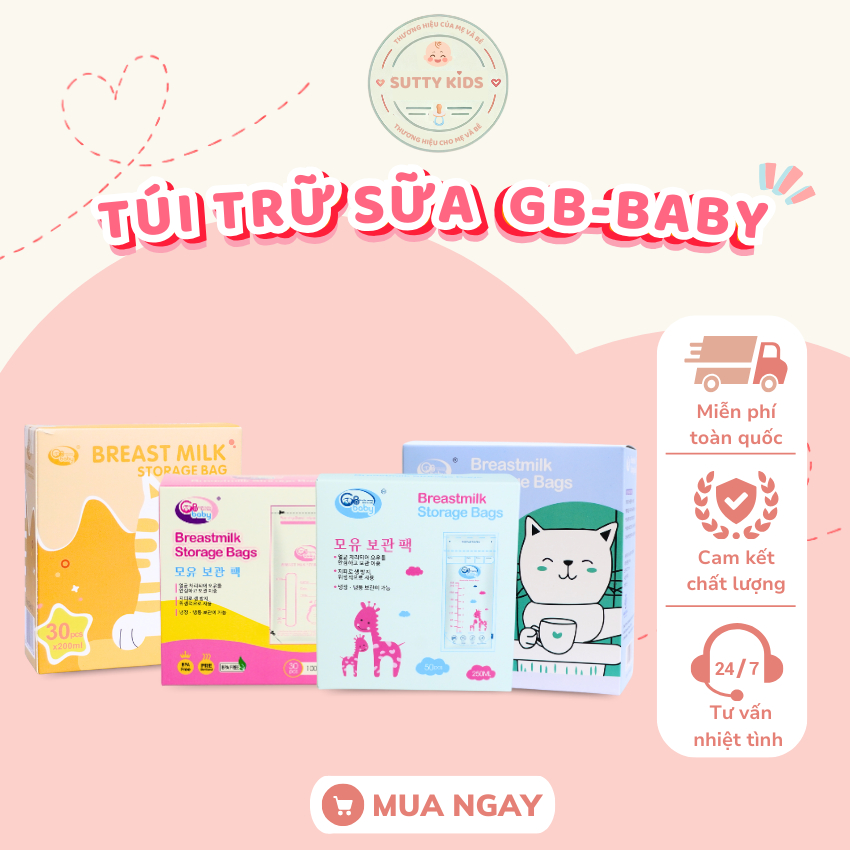 [Gb-Baby Chính Hãng] Túi trữ sữa 100ml 200ml 250ml GB-Baby khóa 2 Zipper
