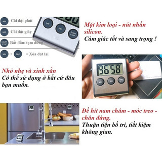 Đồng hồ bấm giờ hẹn giờ nấu ăn – Timer điện tử đếm ngược – báo chuông lớn – tiện lợi trong nhà bếp