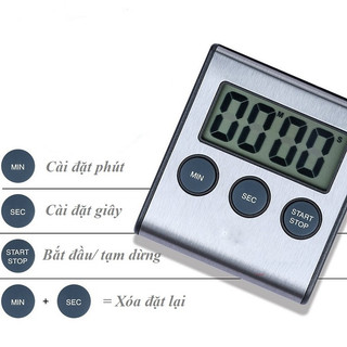 Đồng hồ bấm giờ hẹn giờ nấu ăn – Timer điện tử đếm ngược – báo chuông lớn – tiện lợi trong nhà bếp