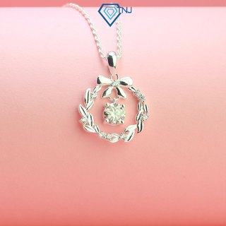  Dây chuyền kim cương Moissanite bạc nữ 6ly mặt hình nơ kiểm định GRA sang trọng DCNM0040 - Trang Sức TNJ 