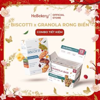 [COMBO 2 TIẾT KIỆM] Biscotti Nguyên Cám Low Calories 4 Vị (300gr) x Thanh Siêu Hạt Rong Biển Nori (300gr) Hebekery