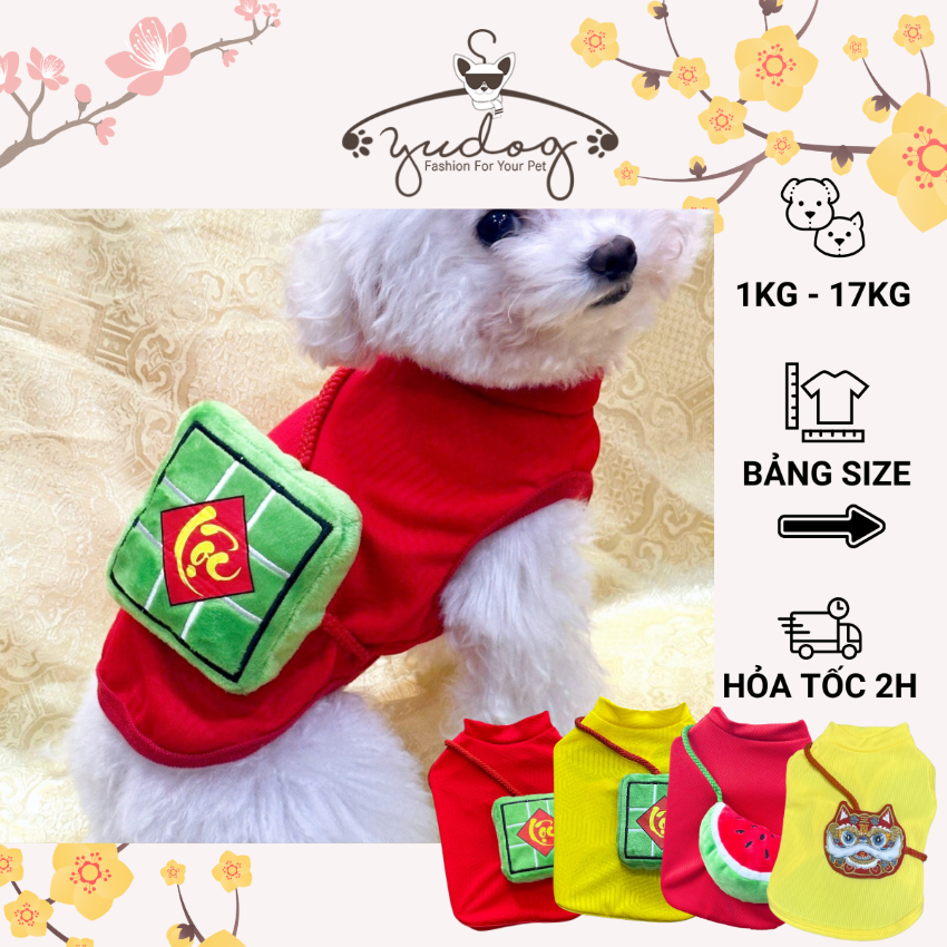 Áo bánh chưng tết cho chó mèo yudog