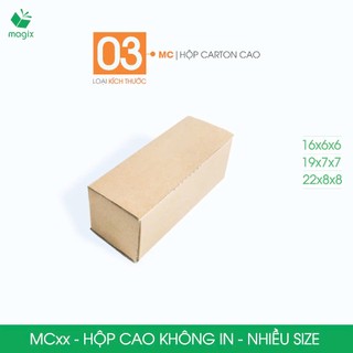 MC - Combo 25 hộp carton cao đóng hàng - Nhiều size - Hộp gói hàng, hộp mỹ phẩm, hộp nước hoa