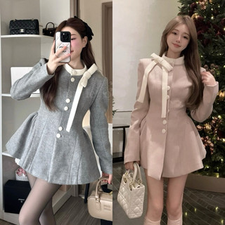 Set áo khoác blazer tà nhún kèm quần ngắn TABISHOP Set áo đầm nữ phong cách Hàn Quốc