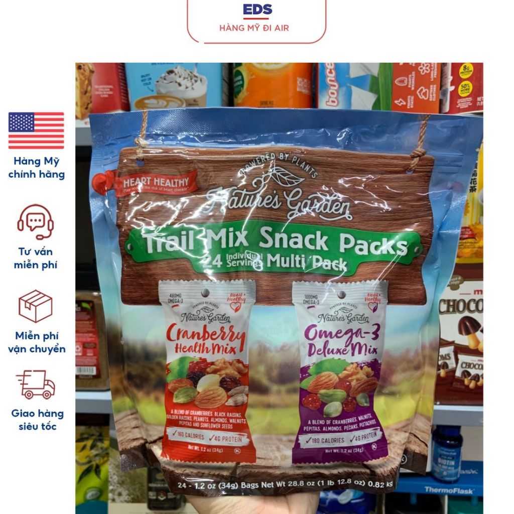  Hạt mix và trái cây sấy date 2026 tổng hợp Nature's Garden Trail Mix - EDS Hàng Mỹ 