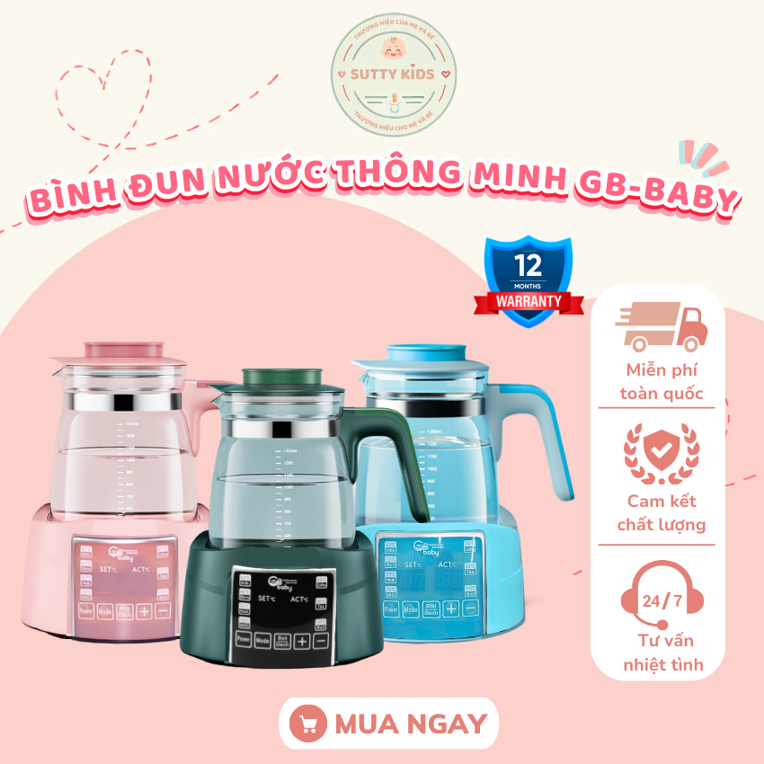 [Gb-Baby Store] Máy đun nước, pha sữa giữ nhiệt Gb baby, bình đun,ấm đun siêu tốc duy trì nhiệt độ