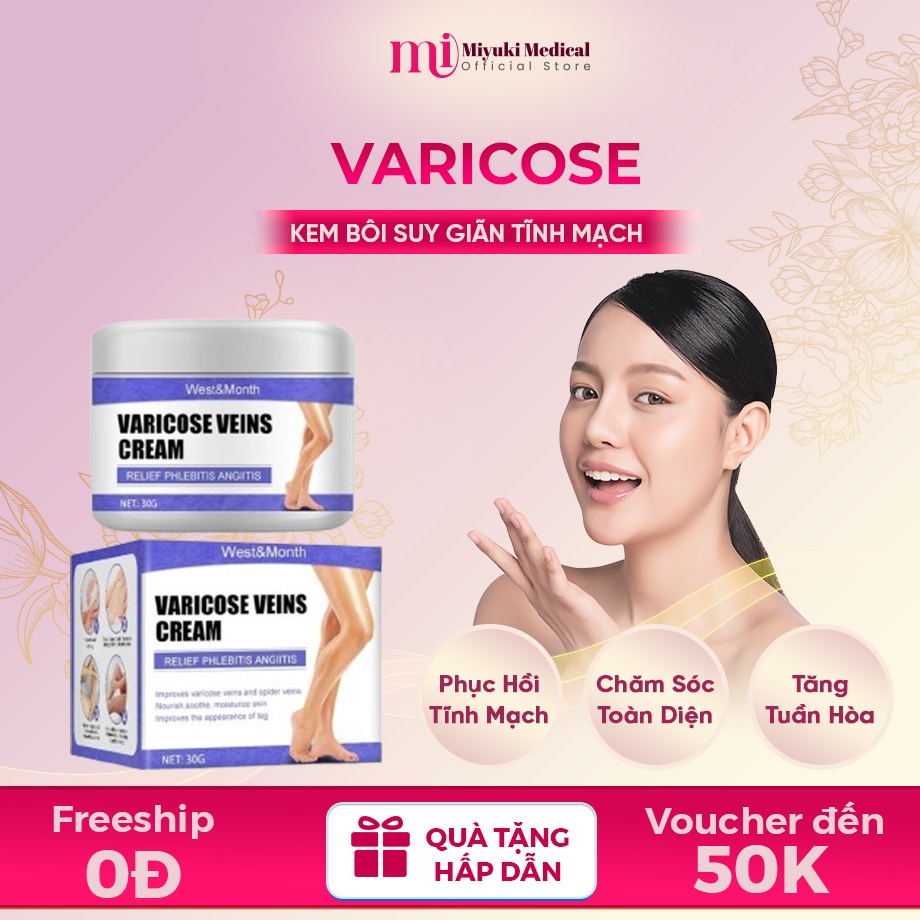 Kem Varicose Veins Cream, Kem Dược Liệu Cải Thiện Suy Giãn Tĩnh Mạch Giúp Làm Dịu Và Hỗ Trợ Lưu Thông Tĩnh Mạch
