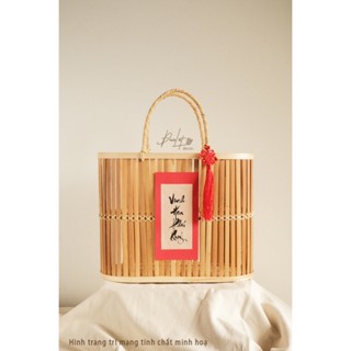 [CHỈ GIAO HOẢ TỐC] Giỏ Mây Tre Đan Đựng Set Quà Tết, giỏ có quai xách size lớn thích hợp cho quà trang trọng
