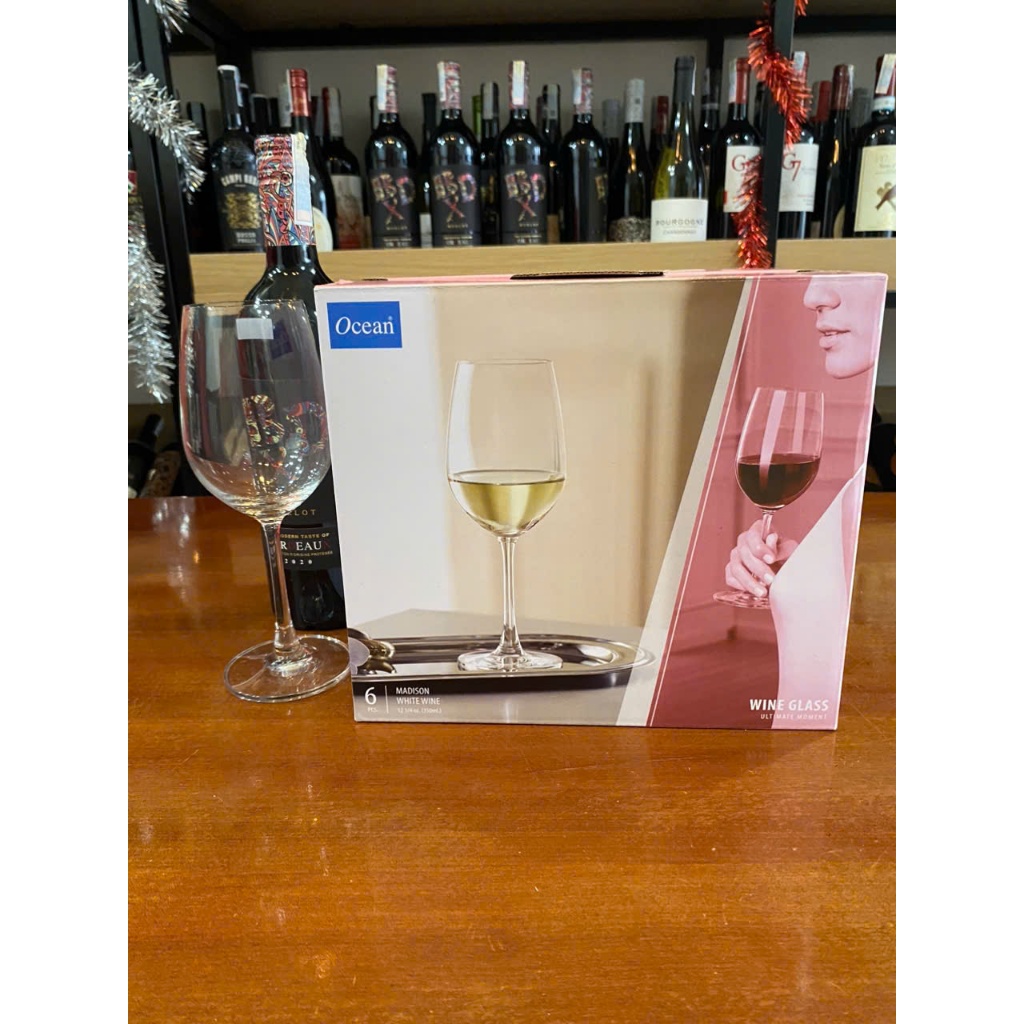 Bộ 6 Ly rượu vang Ocean 350ml chất liệu thủy tinh trong suốt