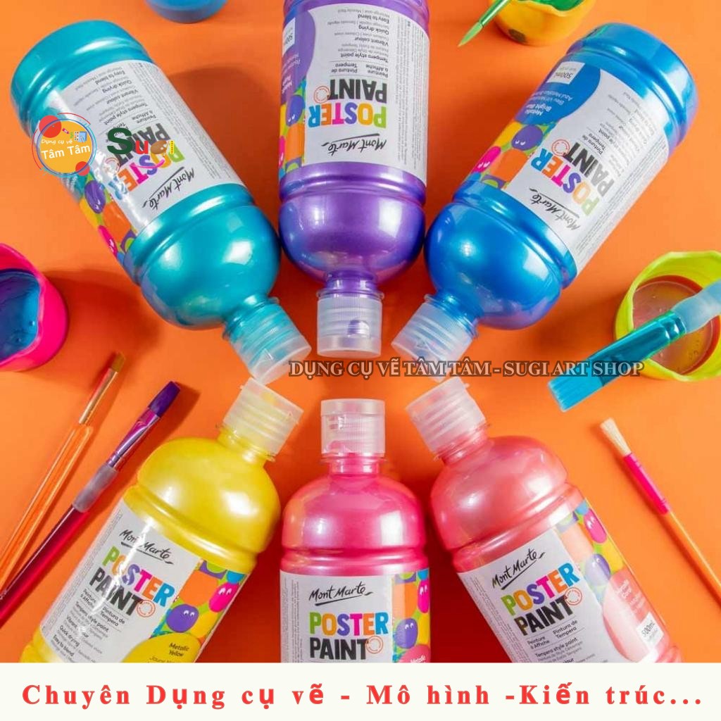 [ TÂM TÂM ] Màu Poster Paint Mont Marte 500ml ( Metallic Poster , Fluoro Poster )