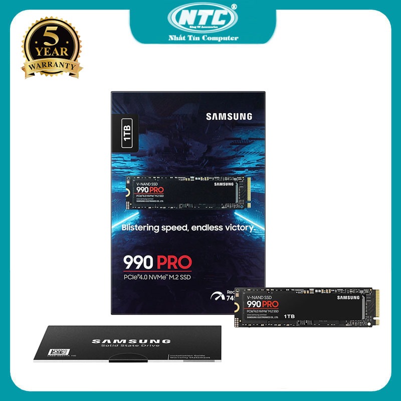 Ổ cứng gắn trong SSD Samsung 990 Pro 1TB PCIe M.2 2280 Gen 4.0 x4 NVMe V-NAND (Đen)