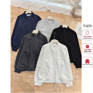 Áo Khoác Nỉ Hàn Dáng Dài Dây Kéo Nữ Siêu Xinh Quảng Châu - Áo Khoác Hoodie Zip Nỉ Tady Unisex