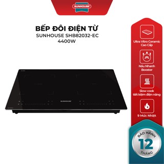 [Live] Bếp đôi điện từ Sunhouse SHB82032-EC - Booster nấu nhanh - 9 chế độ - Tính năng slow cook